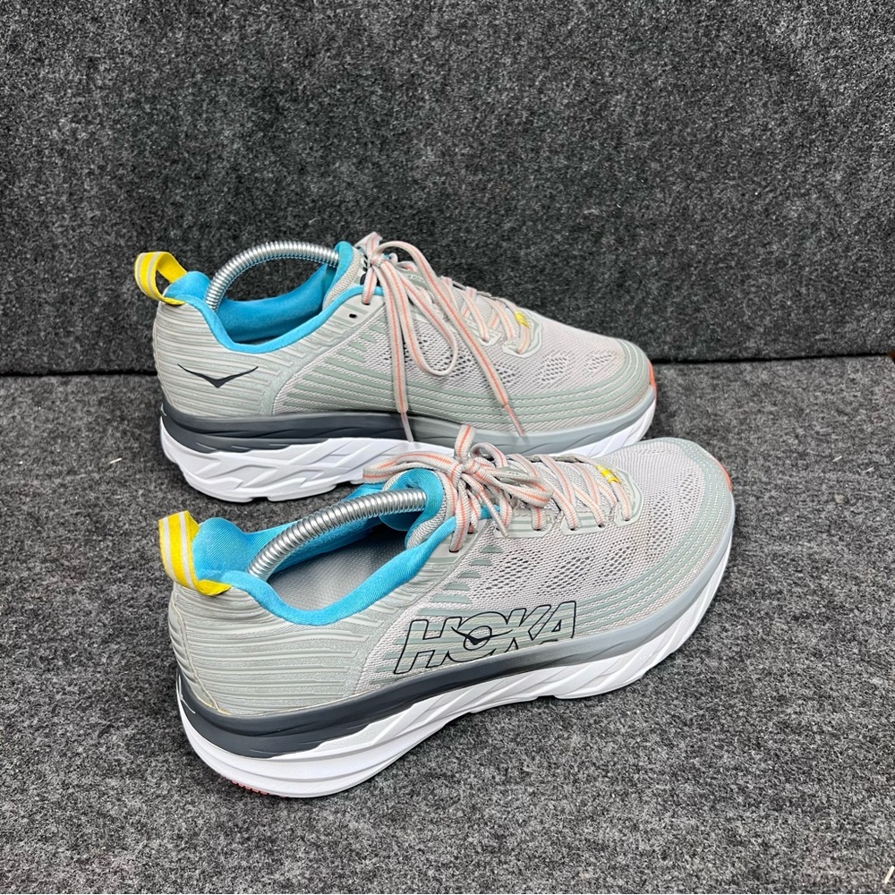 Hoka Women's Gray and Orange Running Shoes - Picture 8 of 12